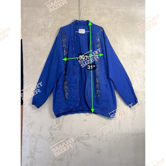 Sundance Denim Wear XL Jacket Oversized Blue Acid Wash Painted Vintage 80's - Picture 10 of 10